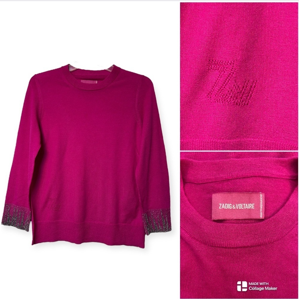 Zadig & Voltaire merino wool Pink Women's Sweater - Picture 3 of 15